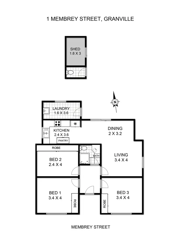 Floorplan of Homely house listing, 1 Membrey Street, Granville NSW 2142