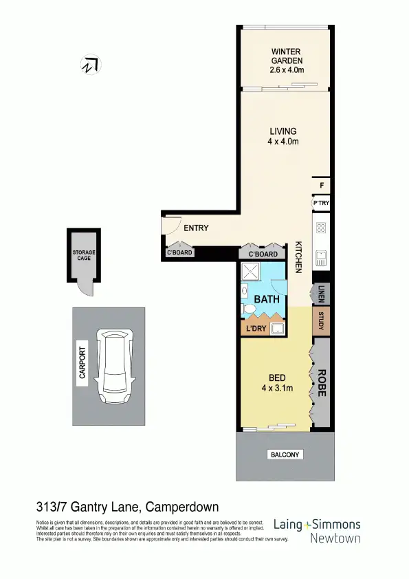 Floorplan of Homely apartment listing, 313/7 Gantry Lane, Camperdown NSW 2050