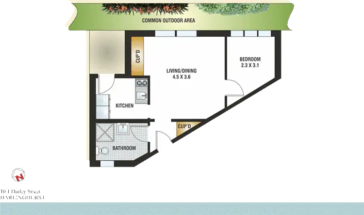 Floorplan of Homely apartment listing, 10/1 Darley Street, Darlinghurst NSW 2010