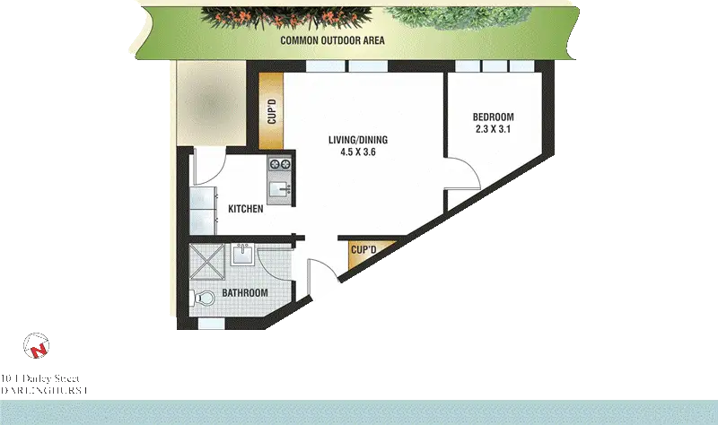 Floorplan of Homely apartment listing, 10/1 Darley Street, Darlinghurst NSW 2010