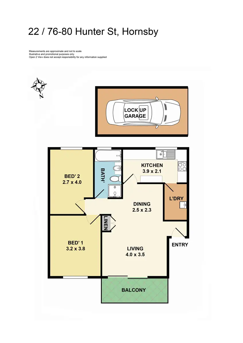 Floorplan of Homely unit listing, 22/76-80 Hunter Street, Hornsby NSW 2077