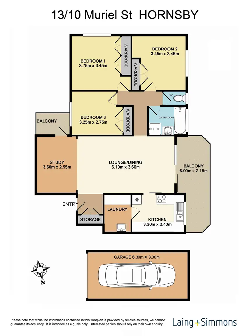 Floorplan of Homely unit listing, 13/10 Muriel Street, Hornsby NSW 2077