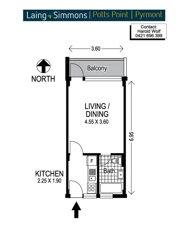 Floorplan of Homely studio listing, 10/100 Brougham Street, Potts Point NSW 2011