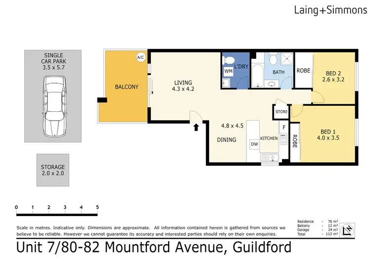 Floorplan of Homely unit listing, 7/80-82 Mountford Avenue, Guildford NSW 2161