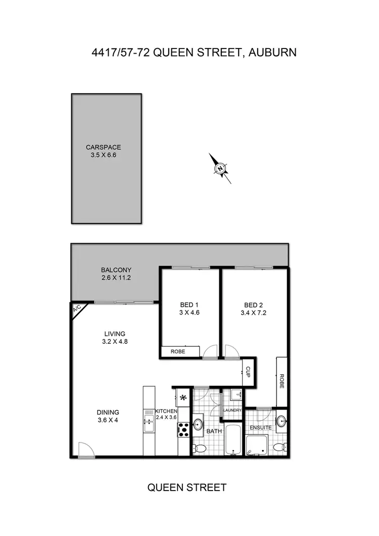 Floorplan of Homely unit listing, 4417/57-59 Queen Street, Auburn NSW 2144