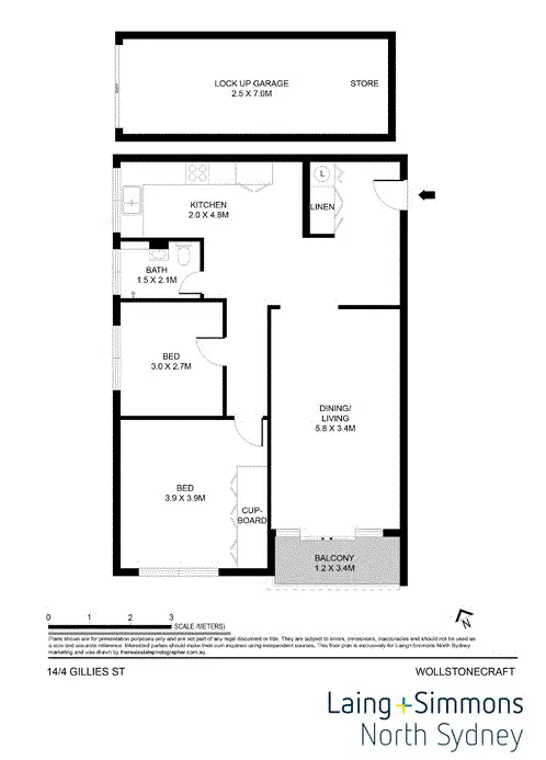 Floorplan of Homely apartment listing, 14/4 Gillies Street, Wollstonecraft NSW 2065