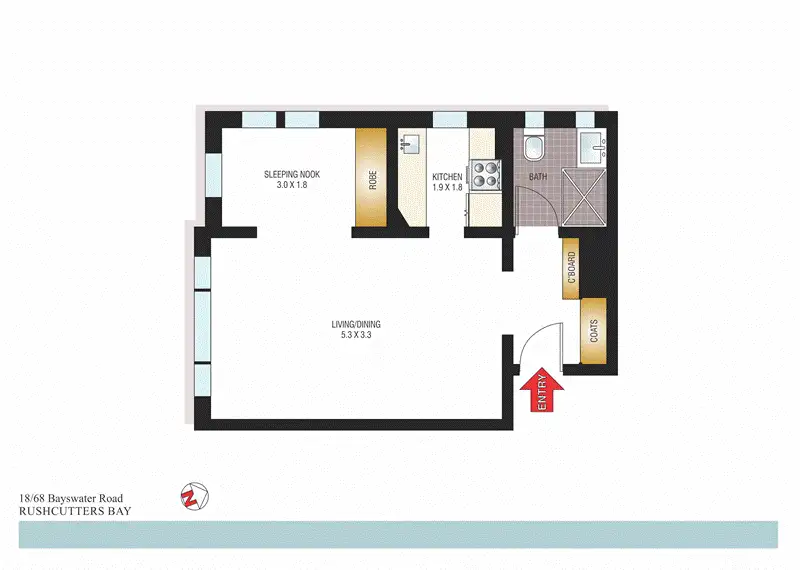 Floorplan of Homely apartment listing, 18/68 Bayswater Road, Rushcutters Bay NSW 2011