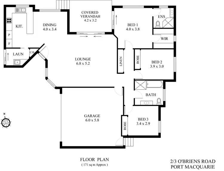 Floorplan of Homely unit listing, 2/3 O'Briens Road, Port Macquarie NSW 2444