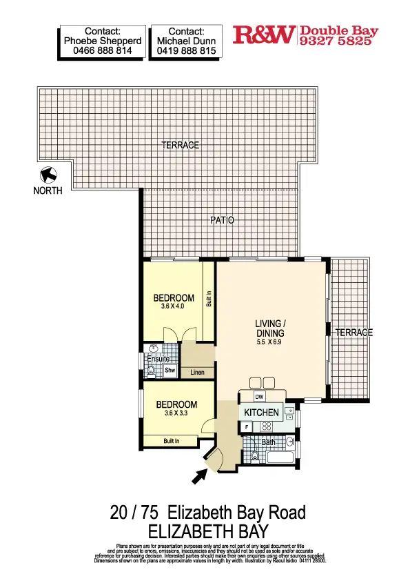 Floorplan of Homely apartment listing, 20/75 Elizabeth Bay Road, Elizabeth Bay NSW 2011
