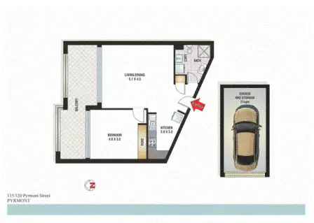 Floorplan of Homely apartment listing, 135/120 Pyrmont Street, Pyrmont NSW 2009