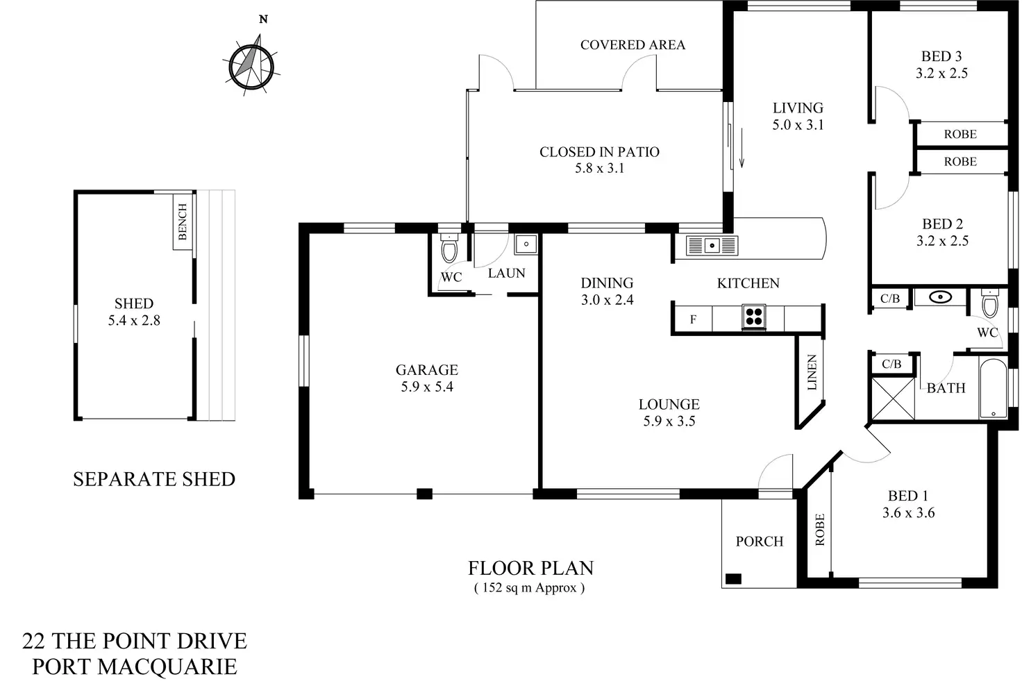 Floorplan of Homely house listing, 22 The Point Drive, Port Macquarie NSW 2444