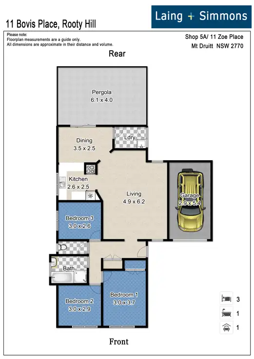 Floorplan of Homely house listing, 11 Bovis Place, Rooty Hill NSW 2766