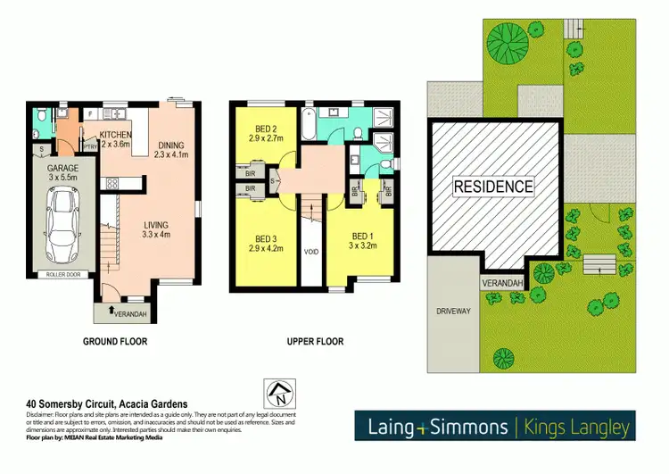 Floorplan of Homely semi-detached listing, 40 Somersby Circuit, Acacia Gardens NSW 2763