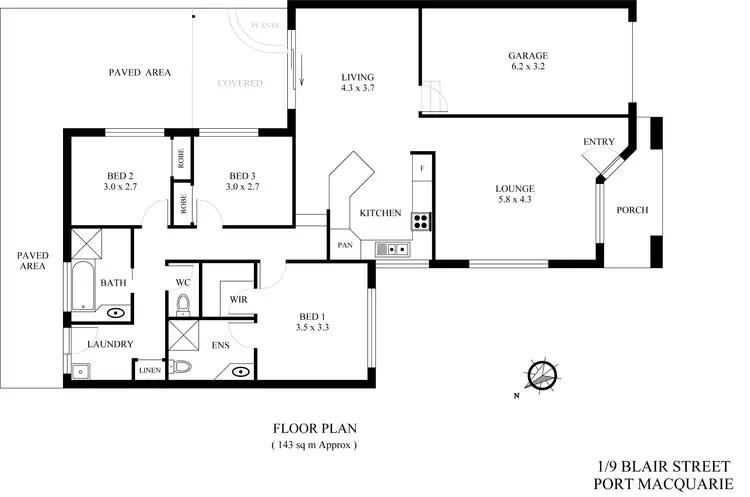 Floorplan of Homely unit listing, 1/9 Blair Street, Port Macquarie NSW 2444