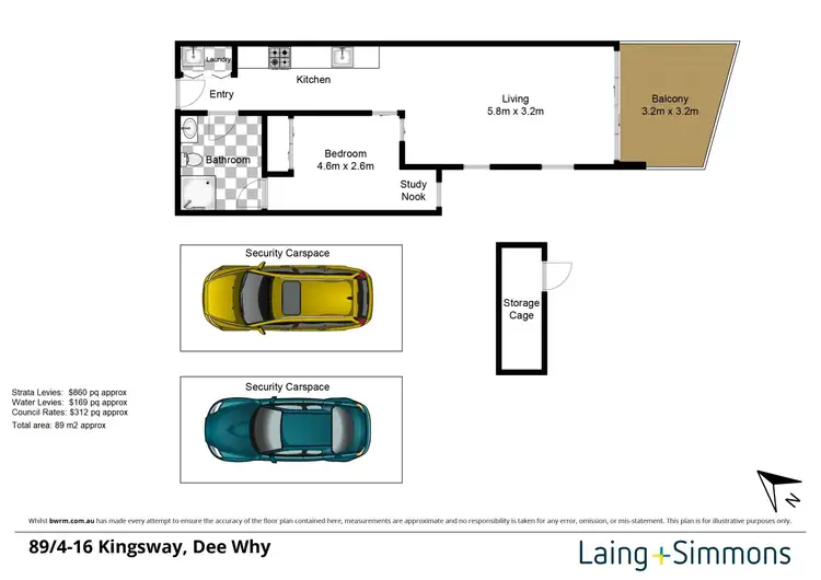Floorplan of Homely unit listing, 89/4-16 Kingsway, Dee Why NSW 2099