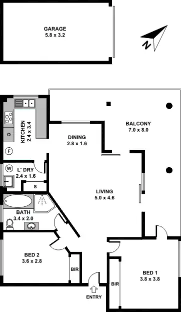 Floorplan of Homely unit listing, 6/38 Bellevue Street, North Parramatta NSW 2151