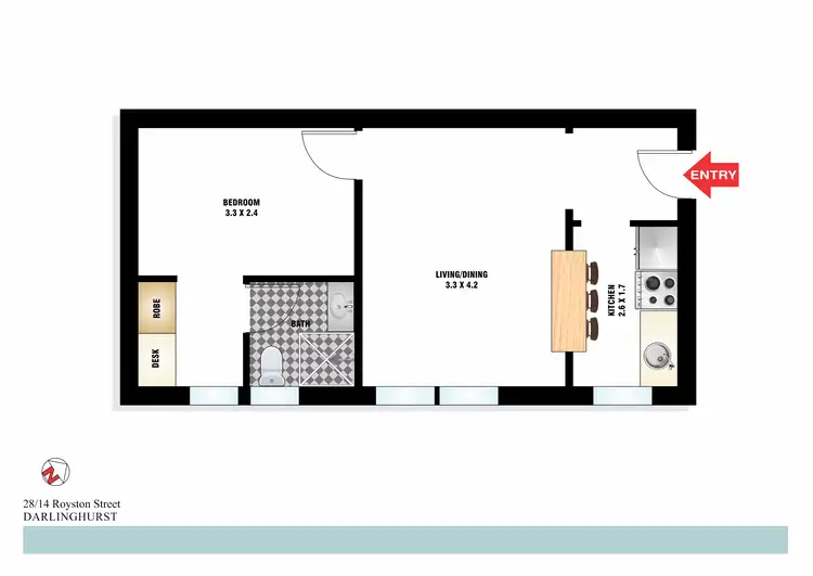 Floorplan of Homely apartment listing, 28/14 Royston Street, Darlinghurst NSW 2010