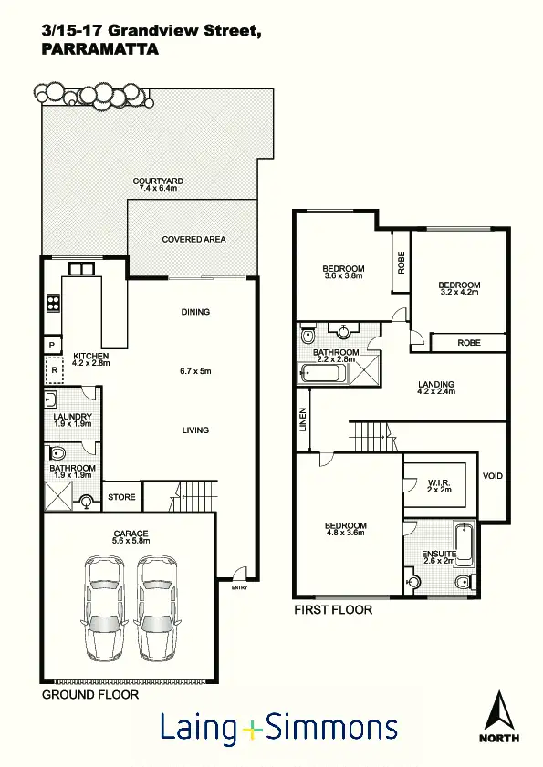 Floorplan of Homely townhouse listing, 3/15-17 Grandview Street, Parramatta NSW 2150