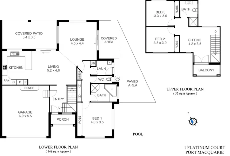 Floorplan of Homely house listing, 1 Platinum Court, Port Macquarie NSW 2444