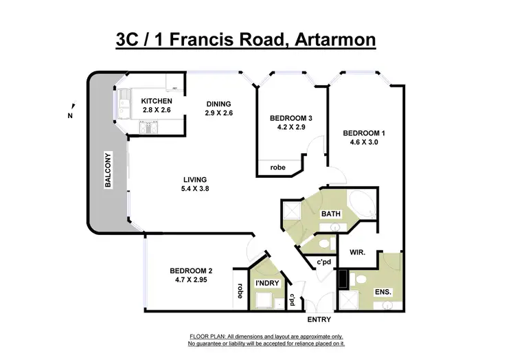 Floorplan of Homely apartment listing, 3C/1 Francis Road, Artarmon NSW 2064