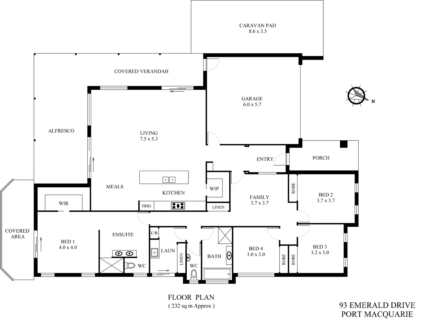 Floorplan of Homely house listing, 93 Emerald Drive, Port Macquarie NSW 2444