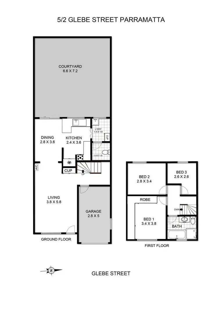 Floorplan of Homely townhouse listing, 5/2 Glebe Street, Parramatta NSW 2150
