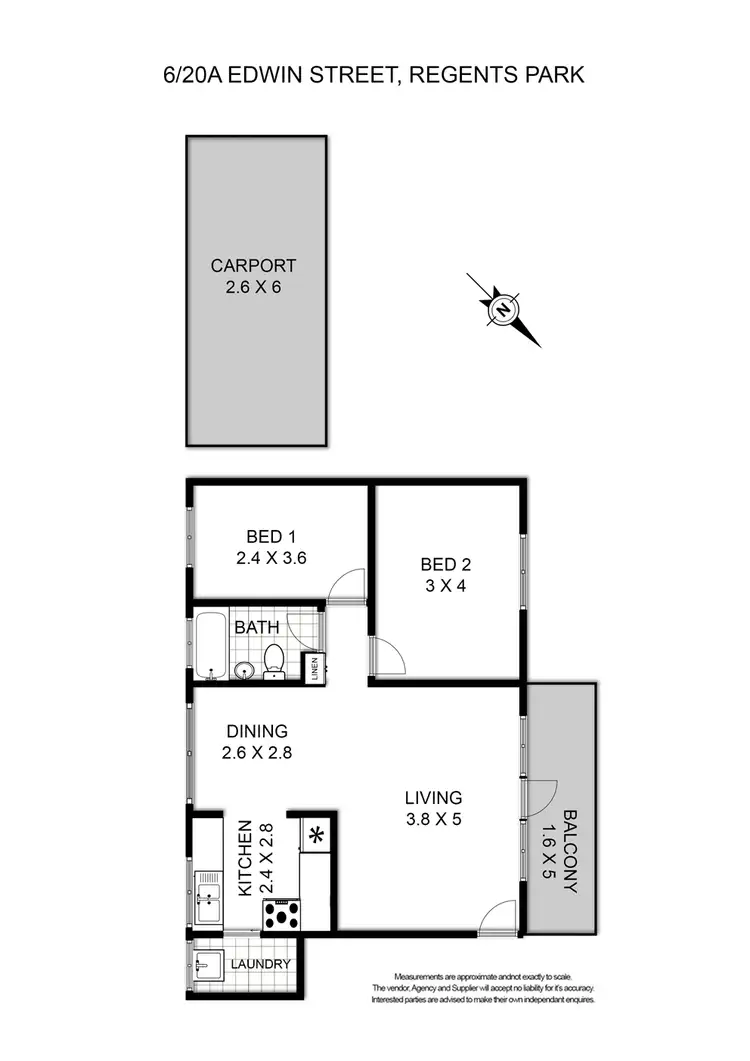 Floorplan of Homely apartment listing, 6/20A Edwin Street, Regents Park NSW 2143