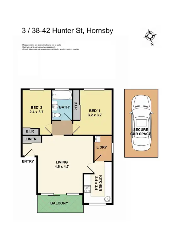 Floorplan of Homely apartment listing, 3/38-42 Hunter Street, Hornsby NSW 2077