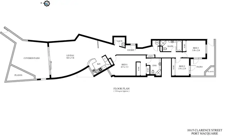 Floorplan of Homely unit listing, 101/5 Clarence Street, Port Macquarie NSW 2444