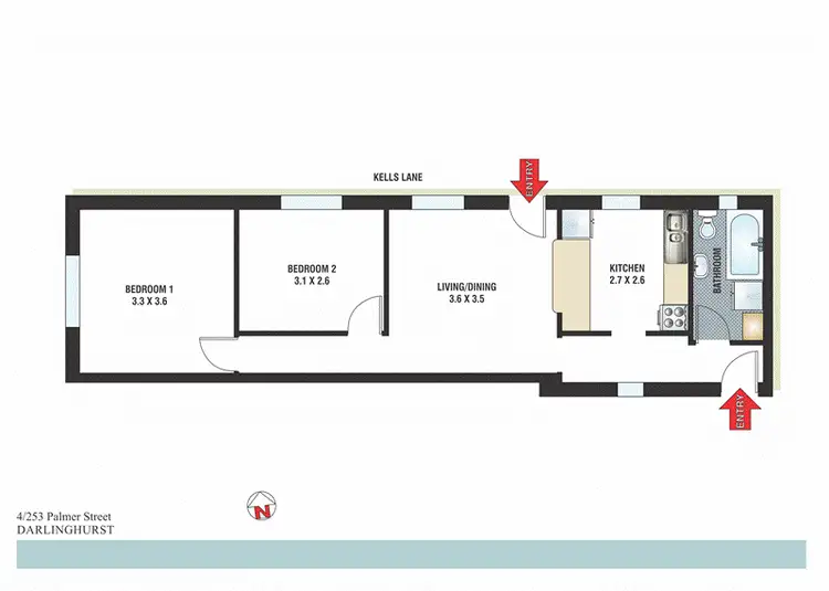 Floorplan of Homely apartment listing, 4/253 Palmer Street, Darlinghurst NSW 2010