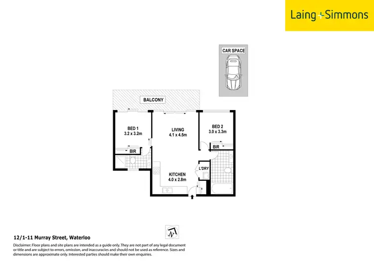 Floorplan of Homely apartment listing, 12/1-11 Murray St, Waterloo NSW 2017
