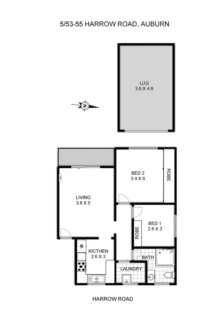 Floorplan of Homely unit listing, 5/53-55 Harrow Road, Auburn NSW 2144