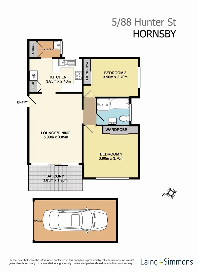 Floorplan of Homely unit listing, 5/88 Hunter Street, Hornsby NSW 2077
