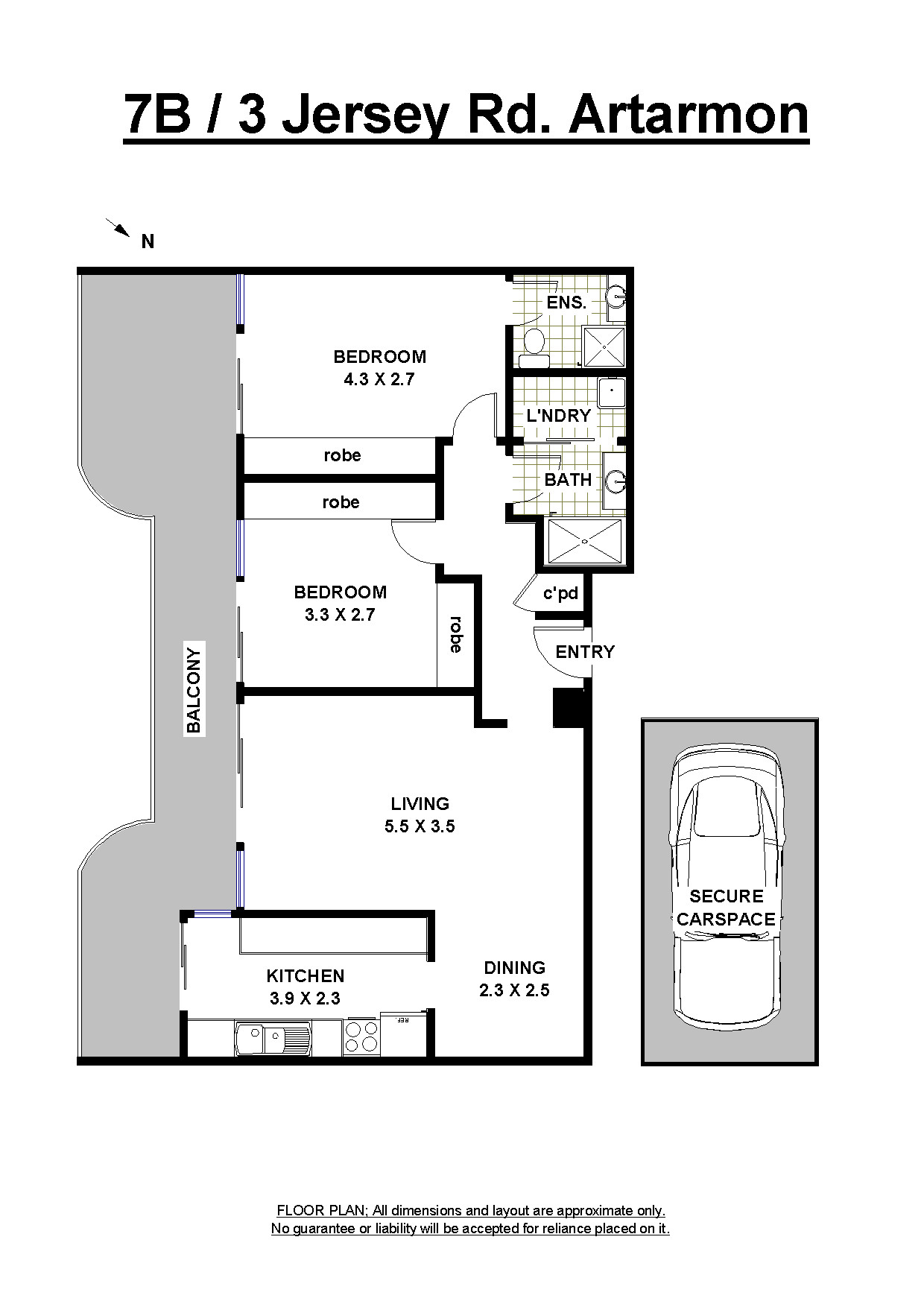 Floorplan of Homely unit listing, 7B/3 Jersey Road, Artarmon NSW 2064