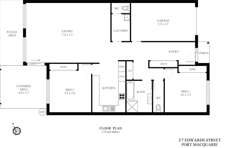 Floorplan of Homely villa listing, 3/7 Edwards Street, Port Macquarie NSW 2444