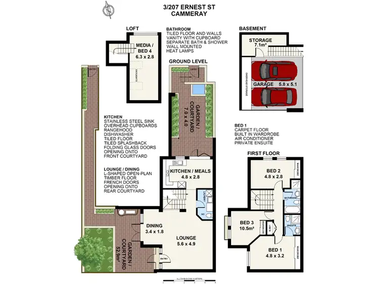Floorplan of Homely townhouse listing, 3/1A Lillis Street, Cammeray NSW 2062