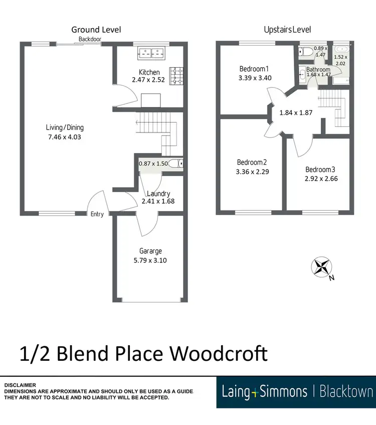 Floorplan of Homely townhouse listing, 1/2 Blend Place, Woodcroft NSW 2767