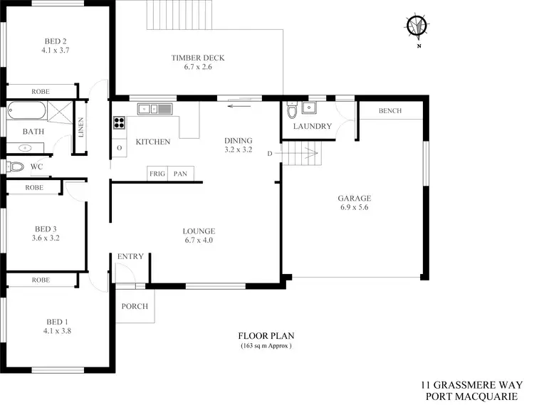 Floorplan of Homely house listing, 11 Grassmere Way, Port Macquarie NSW 2444