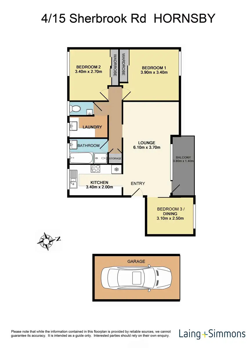 Floorplan of Homely unit listing, 4/15 Sherbrook Road, Hornsby NSW 2077