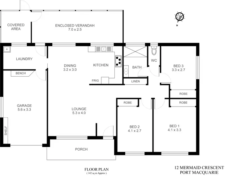 Floorplan of Homely house listing, 12 Mermaid Crescent, Port Macquarie NSW 2444