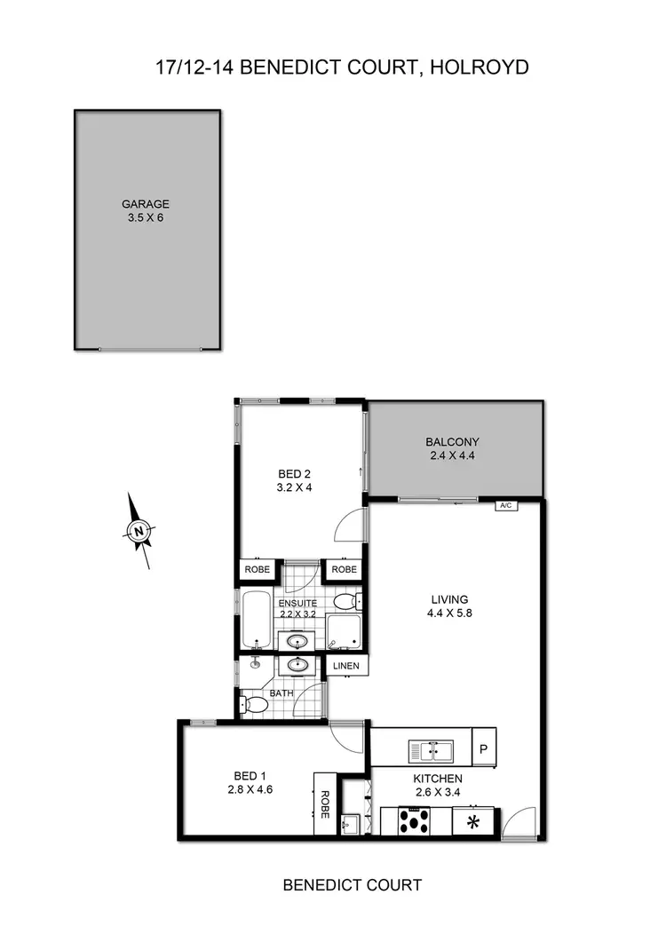 Floorplan of Homely apartment listing, 17/12-14 Benedict Court, Holroyd NSW 2142