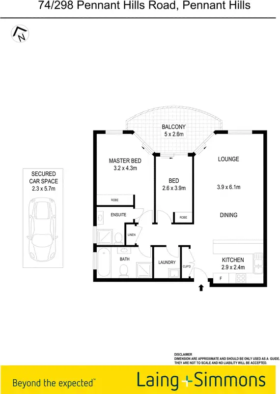 Floorplan of Homely apartment listing, 74/298-312 Pennant Hills Road, Pennant Hills NSW 2120