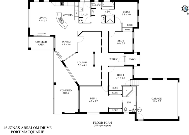 Floorplan of Homely house listing, 46 Jonas Absalom Drive, Port Macquarie NSW 2444