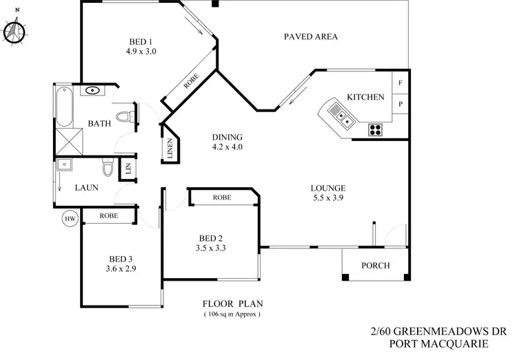 Floorplan of Homely villa listing, 2/60 Greenmeadows Drive, Port Macquarie NSW 2444