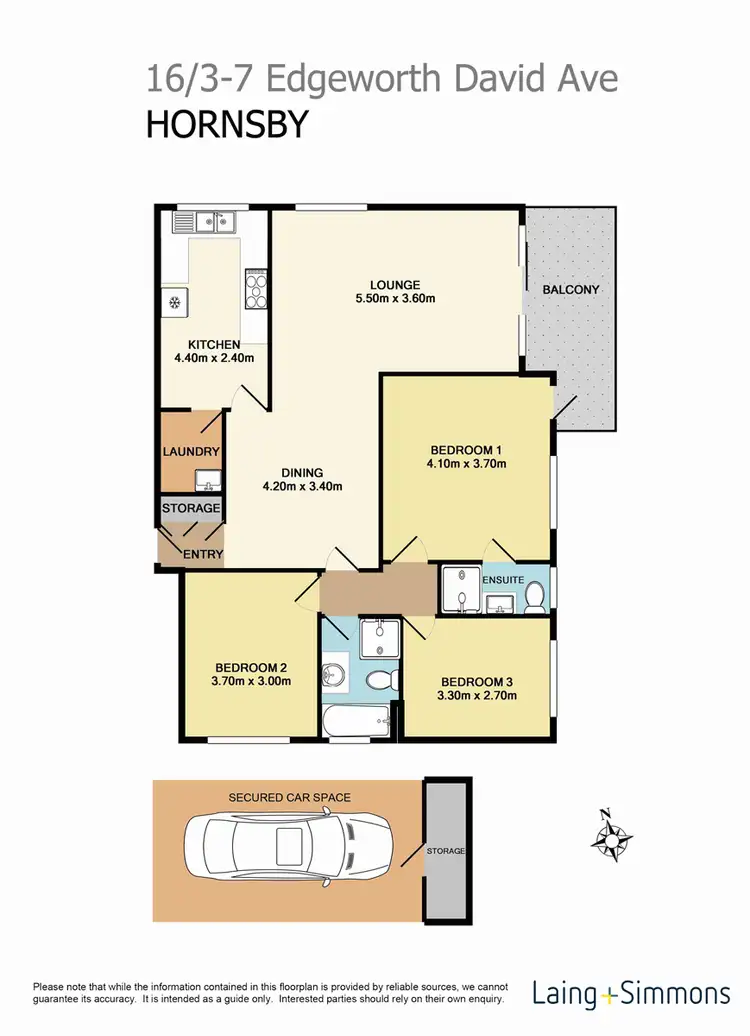 Floorplan of Homely apartment listing, 16/3-7 Edgeworth David Avenue, Hornsby NSW 2077