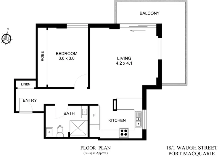 Floorplan of Homely unit listing, 18/1 Waugh Street, Port Macquarie NSW 2444