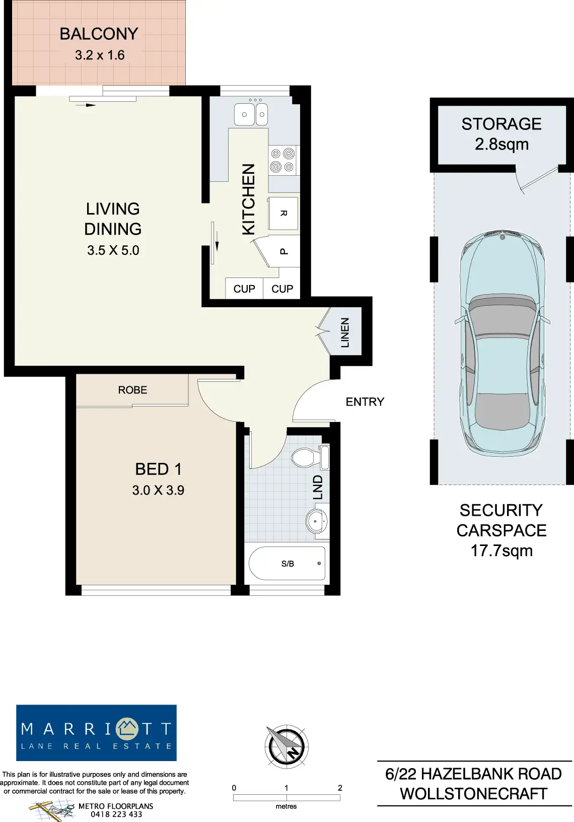 Floorplan of Homely unit listing, 6/22 Hazelbank Road, Wollstonecraft NSW 2065