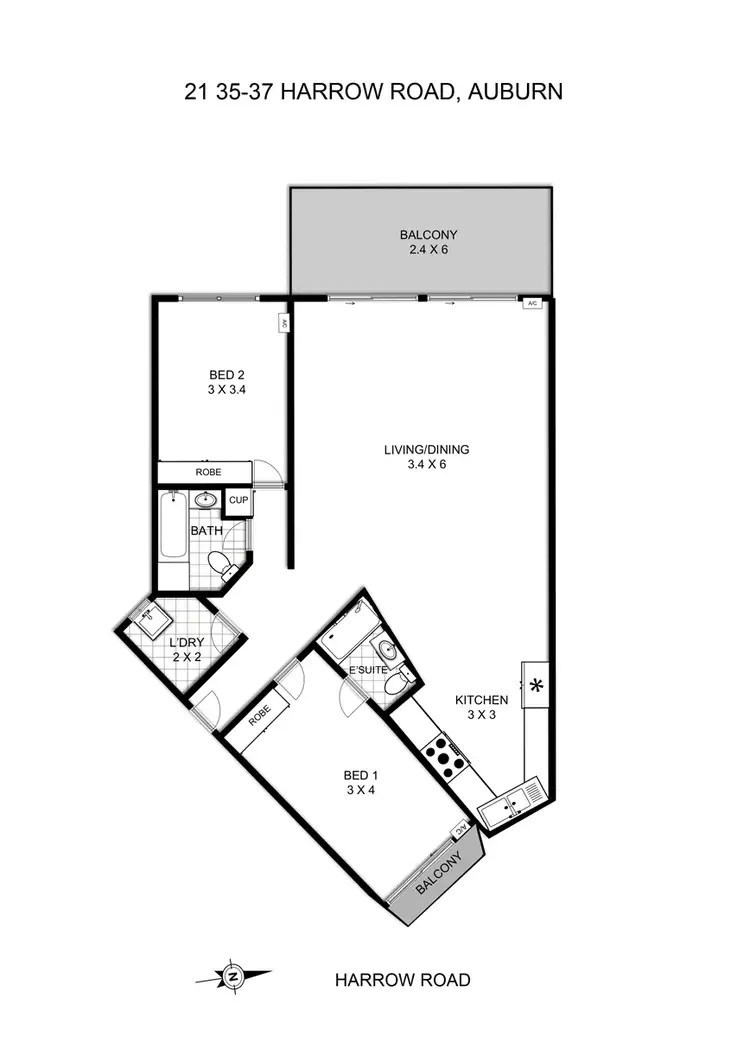 Floorplan of Homely unit listing, 21/35-37 Harrow Road, Auburn NSW 2144