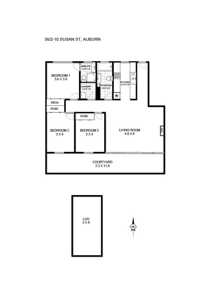 Floorplan of Homely unit listing, 56/2-10 Susan Street, Auburn NSW 2144