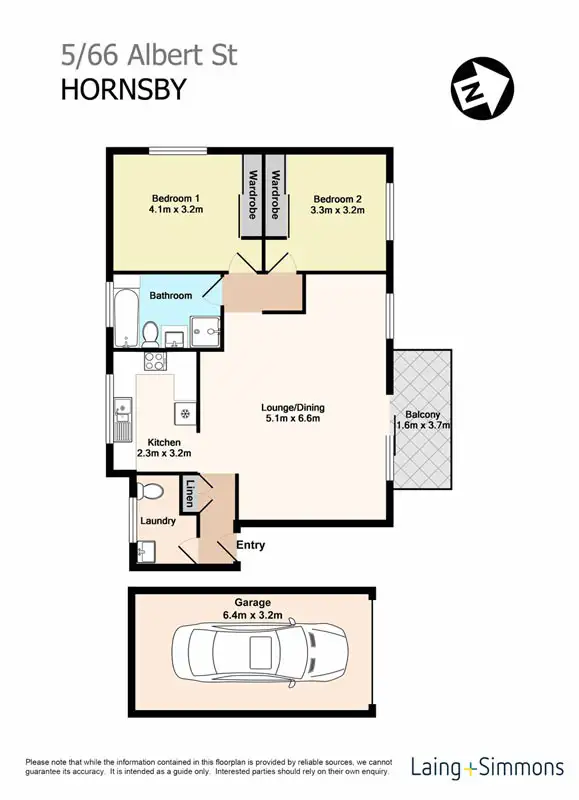 Floorplan of Homely apartment listing, 5/66 Albert Street, Hornsby NSW 2077